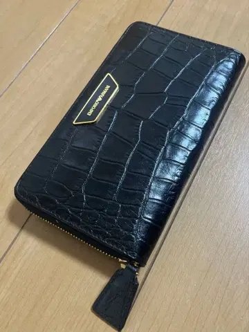 새상품급 엠포리오 아르마니 장지갑 가죽 블랙