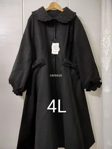 4L 시마무라 아오키 미사코 롱 코트 블랙