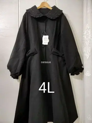 4L 시마무라 아오키 미사코 롱 코트 블랙