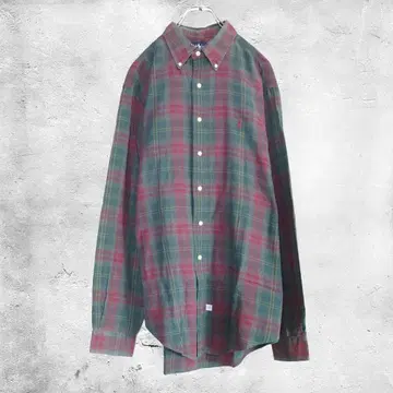 랄프 로렌 버튼 다운 셔츠 타탄 체크 셔츠 XL