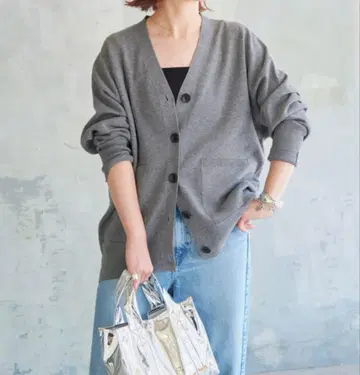 [ 미사용품 ] Spick & span 더블 자카드 빅 가디건