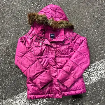 Gap 핑크 퍼 다운 자켓 짧은 기장 y2k 헤이세이 갸루