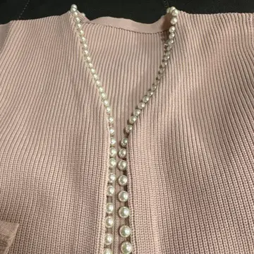 VIS 펄 핑크 가디건