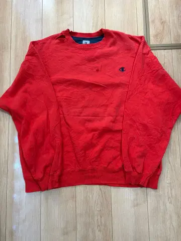 Champion 빨간색 크루넥 맨투맨 구제 의류