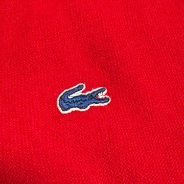 70s IZOD LACOSTE 파랑 악어 V넥 가디건 빨간색 L
