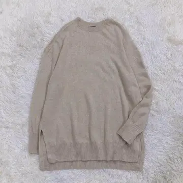 일본제 UNTITLED 캐시미어 울 실크 크루넥 슬릿 워셔블