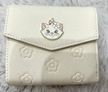 디즈니 콜라보 마리콴트 3단 폴더형 지갑 화이트 올랜도 캐트 마리