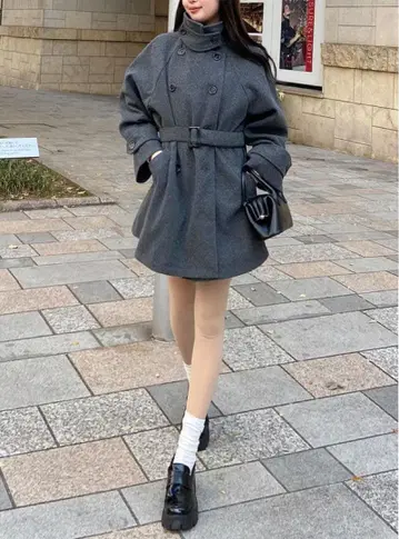 [ GRL ] 벨트 포함 멀티 way 페이크 울 코트