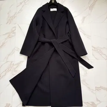 새상품급 SOEJU 소쥬 울 리버 로브 코트 네이비 38 M