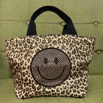 레오파드 무늬 스마일 토트백 미니백 참 포함 표범 무늬