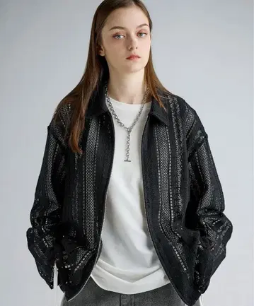 루즈 실루엣 시어 레이스 자켓 s 사이즈