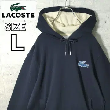 [ 라코스테 ] 빅 악어 로고 후드티 네이비 L