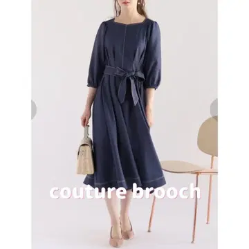 [택 포함 새상품] 쿠튀르 브로치 폴리 데님 원피스 원피스 38