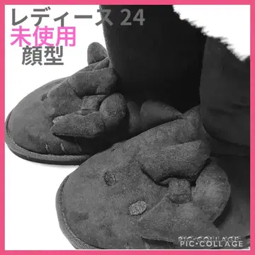 미사용 헬로키티 무스탕 부츠 얼굴형 여성용 24cm 산리오 정품