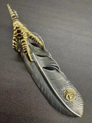 실버 925 소재 특대형 금발톱 페더 펜던트 목걸이 탑