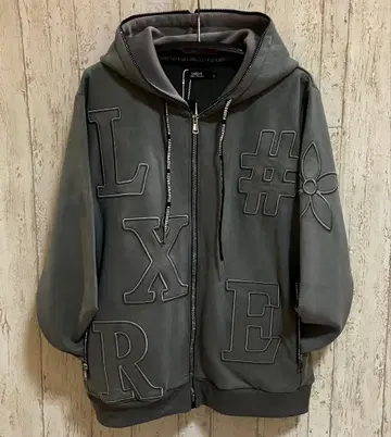 LUXE/R 페이크 스웨이드 지퍼 후드티