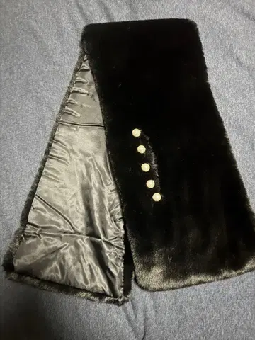 펄 블랙 문배트 인조 모피 넥워머 머플러