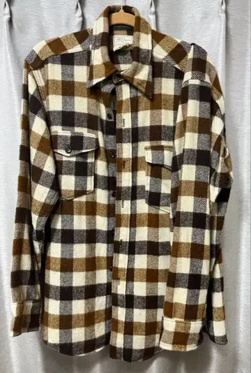 [ 초레어 ] 엘엘빈 플란넬 셔츠 브라운 베이지 체크 L 울