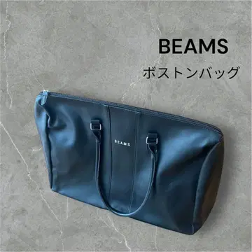 BEAMS 블랙 가죽 느낌 보스턴 백