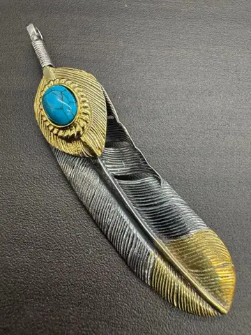 실버925 소재 터콰이즈 페더 목걸이 탑