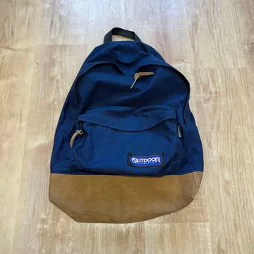 90s usa제 OUTDOOR 네이비 백팩 밑면 가죽