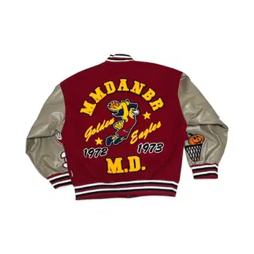 바시티 자켓 버건디 그레이 1972-1973