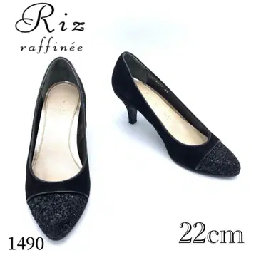 리즈라피네 RIZ 펌프스 블랙 라메 스웨이드 1490