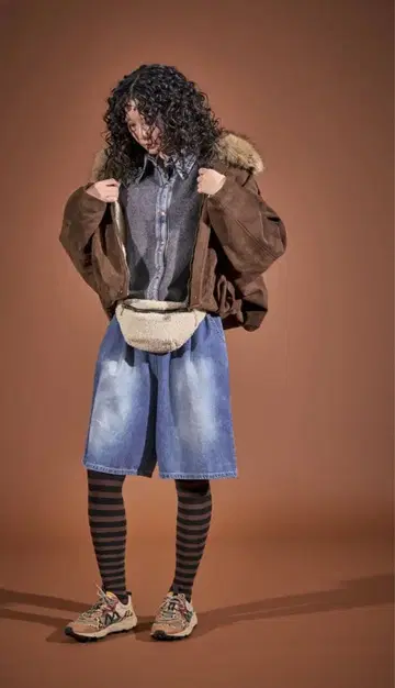 새상품 데님&니트 콤비 가디건 melange 좋아하시는 분께 -