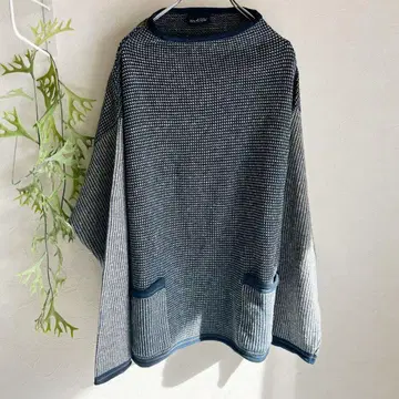 택 포함 새상품 SDL45R 헤링본 네이비 나염 썸머 니트