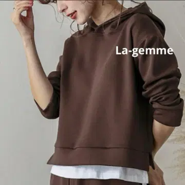 새상품 La-gemme 라지엠 브라운 후디 후드티 종이상자
