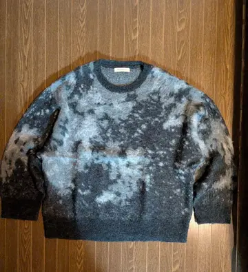 FREAK'S STORE 아브스트랙트 패턴 모헤어 니트 블랙 그레이