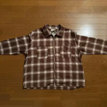 Ballsy ombre check zip loose shirt