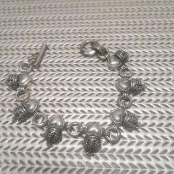 실버 하트 모티브 팔찌