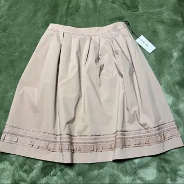 TO BE CHIC 핑크 베이지 플레어 스커트 L