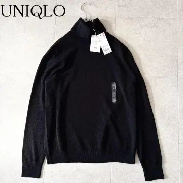 미사용 새상품 택 포함 유니클로 캐시미어 터틀넥 스웨터 XL 블랙