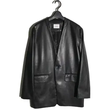 MIESROHE 워셔블 노카라 레더 매니시 자켓