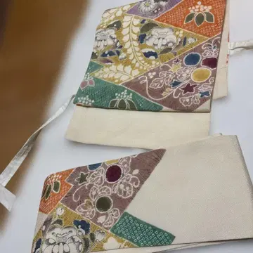 순수 실크 다색 꽃무늬 오비 2부식