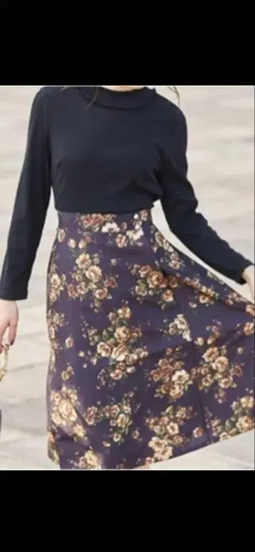 토코 꽃무늬 롱 원피스 (긴팔)