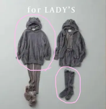 gelato pique 네코모코 고양이 귀 후드티 (롱 삭스 포함)