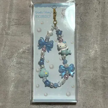 헬로키티 머메이드 페어리 리본 폰스트랩 블루