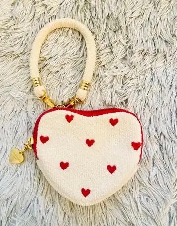 FEILER 페이러 러브러리 하트 하트형 파우치 화이트