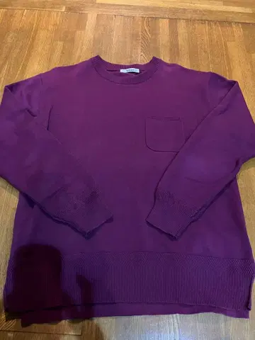 vital 퍼플 니트 스웨터 포켓 부착