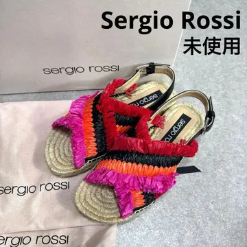 [ 미사용 ] Sergio Rossi 크로스 디자인 백 스트랩 샌들