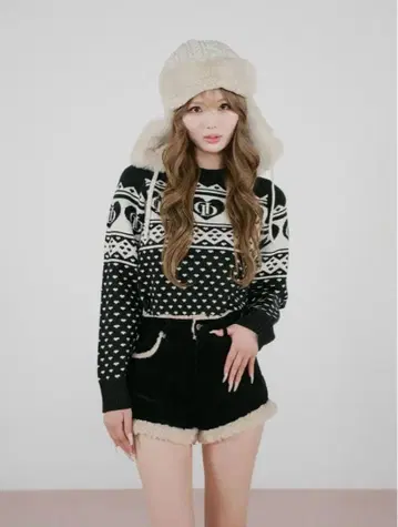 Darich DD 아가일 니트탑 블랙 BLK