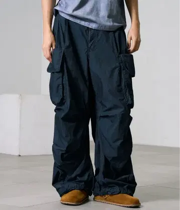 퍼블릭 도쿄 SHIOTA 오버다이 카고 네이비 카고 팬츠