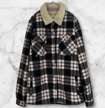 Soho Threads 체크 무늬 보아 플리스 자켓 아우터 외국제