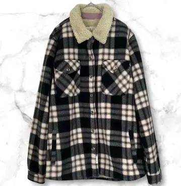 Soho Threads 체크 무늬 보아 플리스 자켓 아우터 외국제