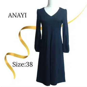 새상품급 아나이 울 원피스 긴팔 블랙