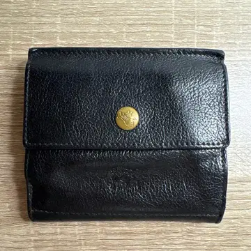 블랙 가죽 접이식 지갑