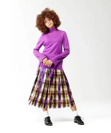 TRUNO by NOISE MAKER 오리지널 체크 플리츠 스커트